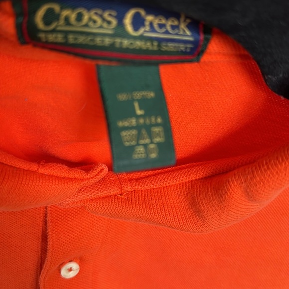 Vintage Men’s Orange Short sleeve Auburn 2 button shirt - size L - Cross Creek - Picture 3 of 8